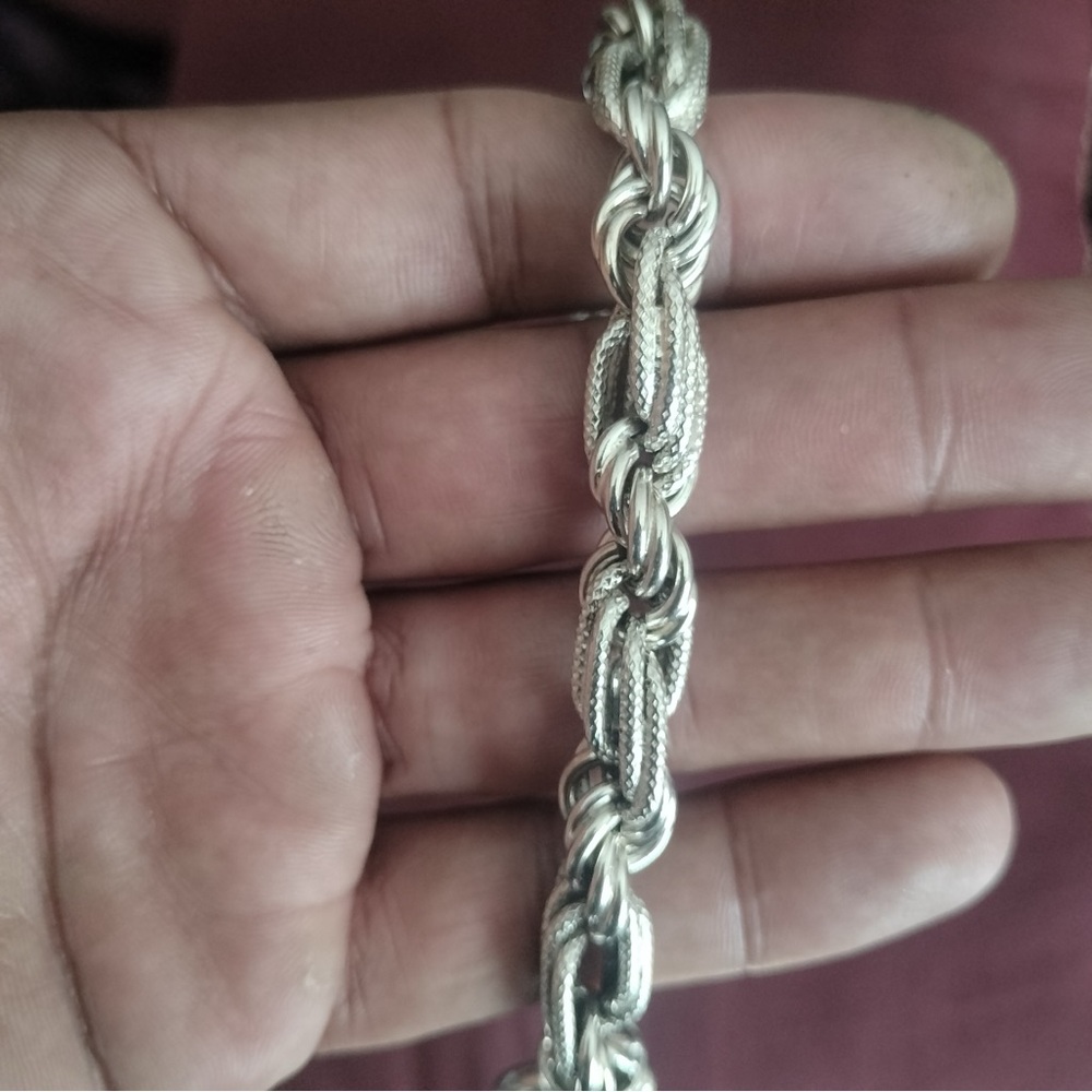 Sterling Silver Fancy Twist Link Bracelet 7.5 Inch - Picture 2 of 4